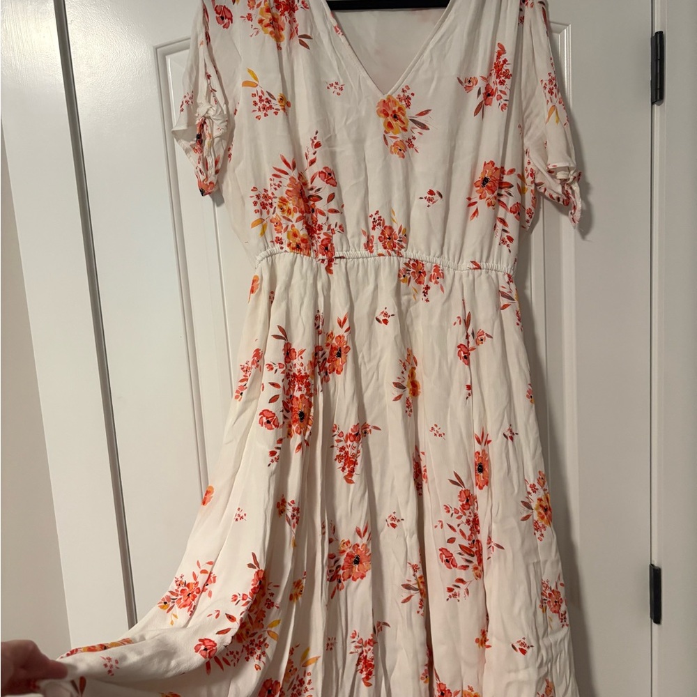 GAP Orange Flutter Sleeve Maxi Dress for Wedding Guests
